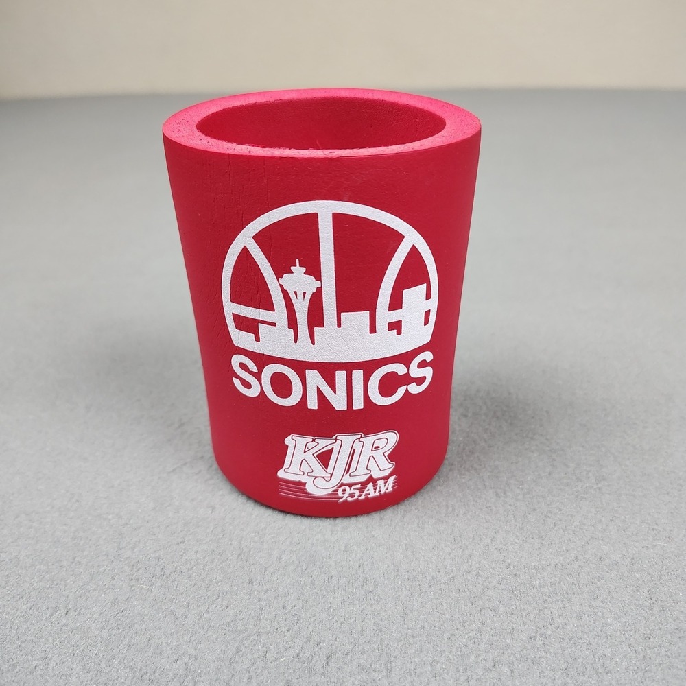 Vintage Seattle Sonics Beer Coozie Koozie KJR 950AM Budweiser Mint Can Holder EC